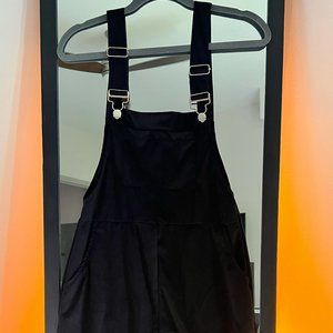 Corduroy Kangaroo Pocket Mini Overall Dress